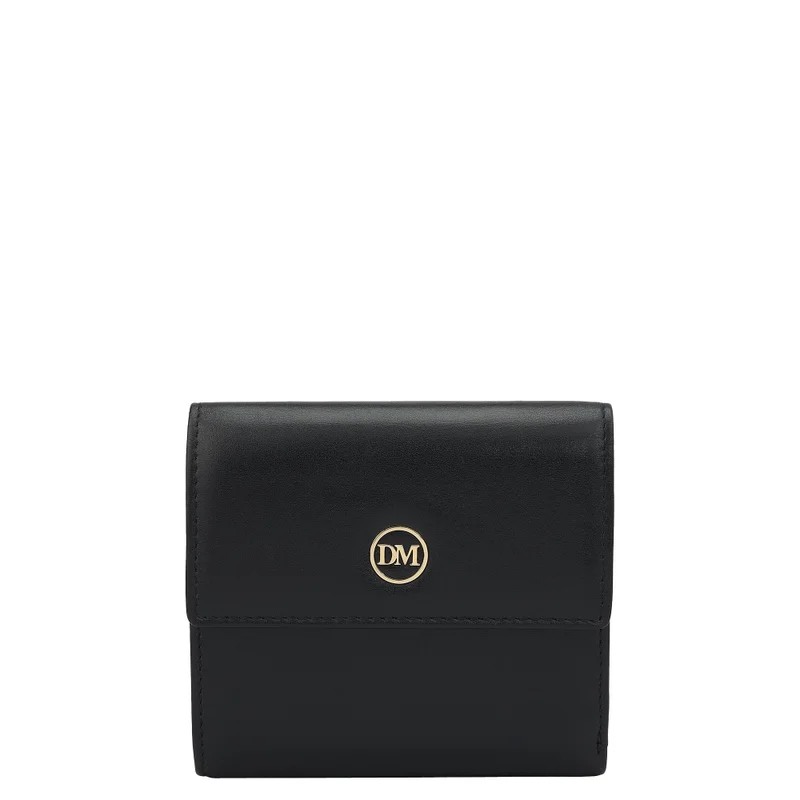دا ميلانو Plain Leather Ladies Wallet - Black